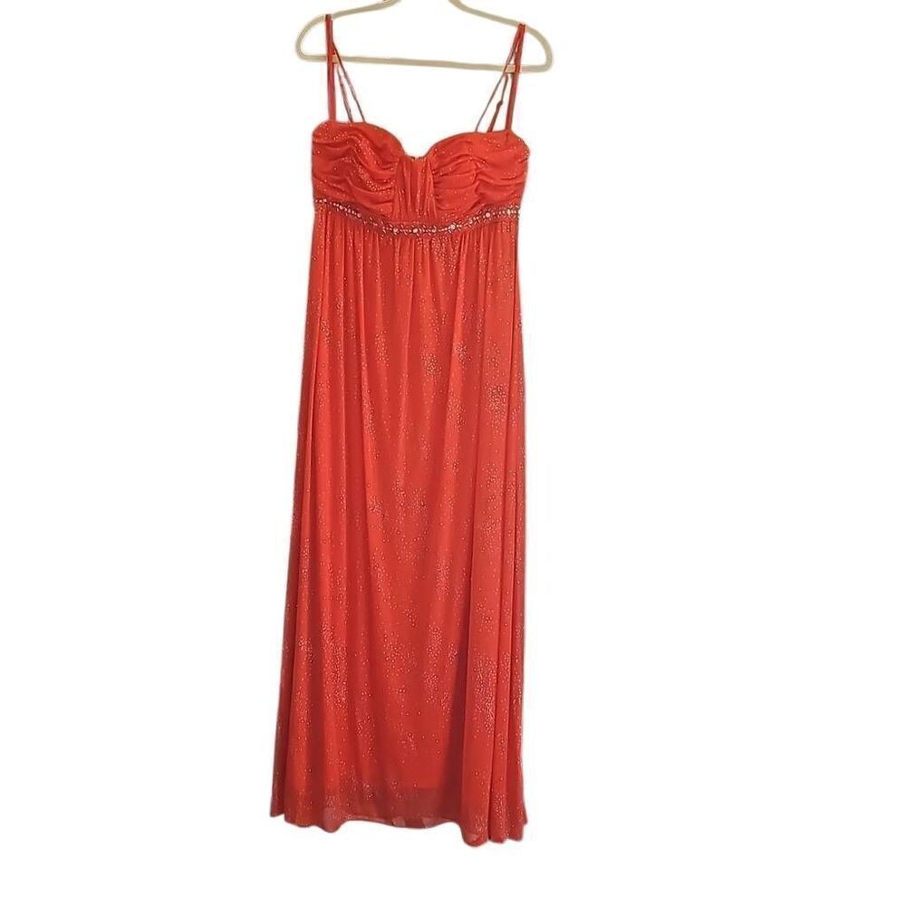 Newport News Prom dress with spaghetti straps, jewel embellished. Event gown. Si